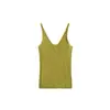 Roupas Femininas de Alto Padrão Nanyou, Regata de Tricô com Toque Fresco de Algodão Tencel e Seda para Mulheres, Peça de Sobrepor de Verão, Camisola de Corte Justo