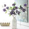 Clematis Britânico Artificial flor artificial decoração suave para casa Modelo de Quarto sala de estar pastoral europeia mesa de jantar flor de seda