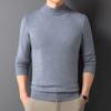 Suéter Espesso Masculino 2026 Outono e Inverno Novo Estilo para Jovens e Meia-Idade, Suéter Básico Liso de Gola Alta Parcial para Homens, Atacado