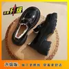 Zapatos de Algodón para Exteriores Slip-On Retro de Suela Gruesa para Aumentar la Altura 2026 Verano Nuevo Estilo Coreano Versátiles Cálidos de Punta Redonda de Cuero para Mujer