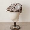 Boné para Meninas com Estampa de Leopardo Estilo Coreano, Boné Newsboy de Lã Moderno e Quente, Boné Artístico Retrô de Pintor, Boné Bico de Pato