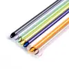 Pajilla de Vidrio Transparente de Alta Resistencia al Calor de Borosilicato Colorida con Boca Inclinada Puntiaguda para Batidos, Papillas, Tubo Grueso para Té de Leche con Perlas Boba