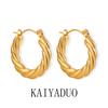 Aretes Transfronterizos Europeos y Americanos de Cachemira Acero Titanio para Mujer Diseño Creativo de Lujo Ligero Versátil Moda Distintiva Aro de Alambre Trenzado