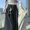 Traje de Algodón Lavado para Mujer Pantalones de Pierna Ancha Verano 2026 Nuevo Cintura Alta Holgado Casual Recto Largos