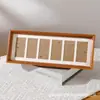 Marco de fotos de madera largo con múltiples compartimentos, expositor de mesa conectado de cinco o seis paneles, nuevo marco de fotos de boda y de registro estilo chino