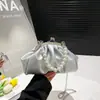 Bolsa de Ombro Transversal Nova de Primavera 2026 Fofa Plissada Nicho Texturizada de Alta Qualidade com Fecho de Pérola