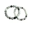 Pulseira de Jade Azul e Branco, Pulseira Estilo Chinês Pintura a Tinta, Pulseira de Jade Rocha de Quartzo para Homens e Mulheres, Pulseira de Casal, Pulseira de Jade Personalizada de Nicho