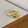 Caja Misteriosa en Vivo Oro Vintage Retro Anillo Abierto Completamente de Diamantes Circonita Esmalte Gota de Aceite Anillo Personalizado