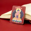 Núcleo de Pintura Thangka Pintado à Mão com Estátua de Buda em Cinábrio, Pingente da Montanha Wutai, Signo do Zodíaco Serpente, Colar Dainichi Amitabha Tridimensional Atacado