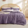 Juego de funda de edredón y fundas de almohada de tres piezas de color sólido bohemio con recortes y borlas, juego de ropa de cama simple para comercio exterior transfronterizo
