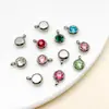 Colgante de Acero Inoxidable Redondo Color Acero de 6 mm con Agujero Vertical Doce Estrellas Color Doce Colores Recubrimiento al Vacío Electroplateado Accesorios para Joyería DIY