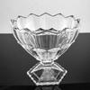 Plato de frutas de cristal transparente sin plomo de pierna alta de fábrica, cubo de frutas en stock, venta al por mayor, entrega de una sola pieza