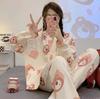 Pijama de ojos grandes para mujer, Primavera y Otoño de manga larga 2025 Nuevo Otoño e Invierno Lindo Conjunto de Ropa para Casa Que Se Puede Usar Afuera