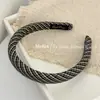 Diadema de Tela Texturizada Estilo Coreano Simple Estilo Academia Dulce Temperamento Diadema Superior Alto para Cráneo Versátil para Salir Pinzas para el Cabello
