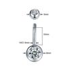Piercing para ombligo básico especial de comercio electrónico transfronterizo acero inoxidable galvanoplastia al vacío doble diamante piercing para el cuerpo joyería