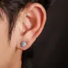 Pendientes de Zirconia de Sol, Luna y Estrellas para Hombre, Pendientes de Moda de Alta Gama para Mujer, Set de Joyería Versátil de Lujo Ligero al por Mayor