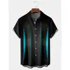 Moda Masculina Transfronteriza Tendencia Verano Camisa de Manga Corta Estilo Hawaiano Camisa Cardigan Casual Holgada Impresa en 3D