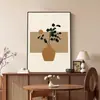 Pintura Decorativa Estilo Crema de Tronco Restaurante Morandi Abstracta Pasillo de Entrada Pintura Colgante Habitación Mesa de Comedor Lado Comedor Sala de Estar Mural