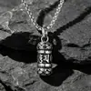 Nuevo collar de acero de titanio de estilo nacional retro con seis palabras de loto y proverbios para hombre, colgante de joyería SP959