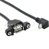 Codo micro USB a USB hembra con giro de oreja con cable de giro con agujero para tornillo USB hembra a micro USB codo