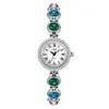 Goldie Medio Lujo Ligero Antiguo Alto Sentido Reloj Pulsera Colorido Nicho Alto Sentido Cadena de Piedra Ojo de Gato Reloj de Cuarzo