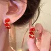 Pendientes de borla con diamantes, estilo chica hot dulce y genial, versátiles para ir al trabajo, pendientes elegantes y lujosos de alta gama.