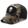 Gorra de Béisbol de Malla Camuflaje Calavera para Hombres y Mujeres, Protector Solar, Transpirable, Fan Militar, Gorra con Visera de Velcro para Calle al Aire Libre, Transfronterizo