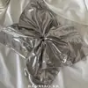 Funda de Cuero Plateada Anillo para el Pelo de Intestino Grueso Popular en Internet 2024 Nuevo Cuerda para la Cabeza de Cola de Caballo Alta Accesorios para el Cabello de Goma Elástica Alta para Mujer