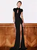 Artículo de Venta Caliente Transfronterizo 2025: Vestido Ajustado con Abertura, Nuevo Vestido Sexy Bodycon de Cuello Alto Estilo Chino, Al por Mayor para Mujer en Stock