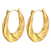 Pendientes de acero inoxidable irregulares con giro de moda transfronterizo europeo y americano, pendientes de moda de lujo ligeros y sencillos de estilo retro para mujer