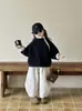 Tops Gruesos Estilo Coreano para Niñas 2026 Otoño e Invierno Ropa Nueva para Niños Chaqueta de Felpa Acolchada y Pantalones Casuales de Forro Polar