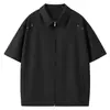 Camisa lisa para hombre, Camisa de manga corta de verano para hombre, Camisa con cuello para hombre, Camisa de corte holgado, Camisa de manga corta