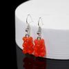 Brincos de Urso Transparente Coloridos Criativos Europeus e Americanos para Travessia de Fronteira Doces de Gelatina Brilhantes Versáteis Estilosos Coloridos para Meninas Fofos