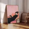 Figura Abstrata Sofá Pintura Decorativa Quarto Menina Lendo Parede de Fundo Murais Sala de Estar Pintura Pendurada Vintage Luxo Leve Hall de Entrada