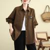 Foto Real Estilo Perezoso Camisa Holgada Estilo Coreano Casual Combinable Top Camisa de Trabajo de Mezclilla de Manga Larga Abrigo de Pareja Mujer