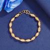 Pulsera de lujo de imitación de cuentas esmeriladas oro arena para amantes moda imitación 3D oro duro arroz coche flor cuentas oliva pulsera