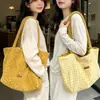 Bolsa de mano de felpa de doble cara estilo vintage, bolso de hombro versátil de terciopelo de maíz, bolso de mano casual suave multicolor