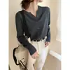 Cárdigan de Punto Ropa de Abrigo para Mujer 2024 Primavera y Otoño Nueva Chaqueta Bordada con Lazo Estilo Perezoso Suéter Top de Invierno