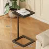 Mesa Lateral de Chão com Prateleira de Armazenamento para Apartamentos Alugados, Mesa Estreita Pequena, Prateleira de Armazenamento para Produtos de Limpeza de Banheiro, Mesa Pequena Portátil para Banheiro