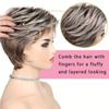 Moda Europea y Americana para Mujer Flequillo Oblicuo Moderno Cabello Corto Rizado Marrón Peluca de Tocado de Seda de Alta Temperatura Femenina Realista Natural Flequillo Oblicuo