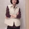 Chaleco acolchado casual estilo coreano para mujer 2025 Otoño e Invierno Nuevo estilo Chaqueta sin mangas Color liso Solapa