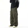 Calça de Trabalho de Veludo Cotelê Retrô Japonês Masculina Primavera e Outono Marrom Design de Nicho Senso de Estilo Calça Larga Oversized de Alta Qualidade