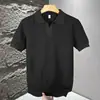 Camisa Polo de Punto Estilo Old Money Manga Corta para Hombre Verano Dobladillo de Canalé Cuello Solapa Camiseta con un Toque de Lujo y un Look Fresco y Elegante