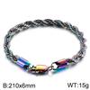 Directo de fábrica moda europea y americana joyería de acero de titanio cuerda de cáñamo en espiral tendencia hip hop cadena retorcida pulsera para parejas