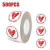 Pegatinas de sellado en forma de corazón para el Día de San Valentín transfronterizas, rollo empaquetado al por mayor, pegatinas adhesivas redondas para decoración de regalos y arte
