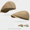 Boina Artística Retro Japonesa de Algodón y Lino para Mujer, Estilo Veraniego Old Money, Versátil, Adelgazante de Rostro, Reversible, Gorra de Visera para Hombre