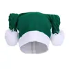 Venta Caliente de Amazon Gorro de Lana Navideño con Pompón Grande Bloques de Color Gorro de Punto de Elfo Estilo Padre-Hijo Disfraz Navideño Cálido