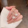 Pendientes geométricos de circonita con aguja de plata S925 para mujer, modernos y ligeros, de lujo, con perlas de nicho, estilo de celebridad de Internet, joyería para las orejas