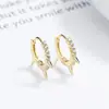Pendientes de remache de plata de ley 925 para mujer, estilo dulce y fresco europeo y americano, pendientes grandes de oro de 18 quilates, hebilla de oreja de personalidad exagerada, joyería de estilo frío