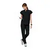 Traje de uniforme médico elástico para talla grande, cuello en V, elástico, secado rápido, bordado personalizado, elasticidad en cuatro direcciones, estilo europeo y americano, uniforme de médico de dos piezas